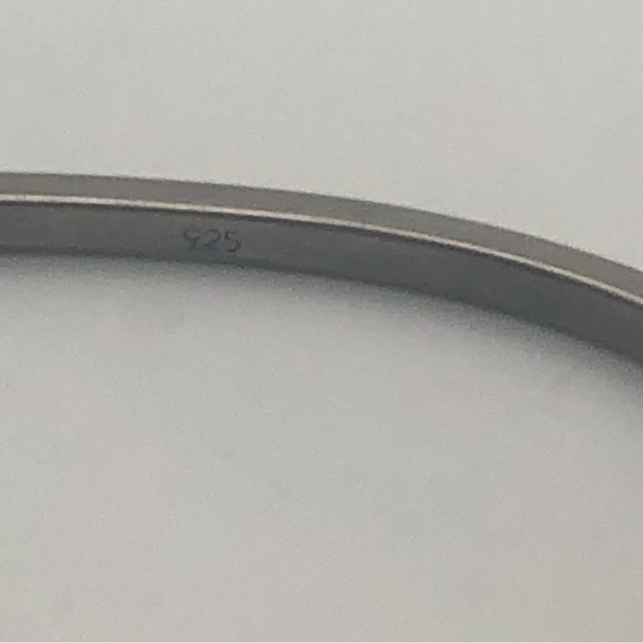 VTG Sterling Silver & Abalone Inlay Pinch Bracelet 6.6” / 2.1” Diameter - Picture 8 of 10